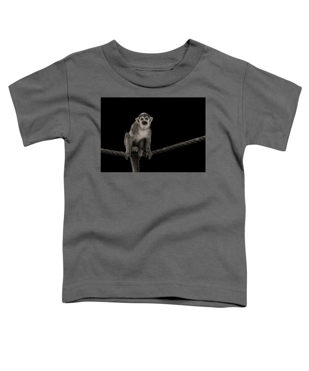 Monkey Toddler T-Shirt featuring the photograph Squirrel Monkey by Carl Amoth