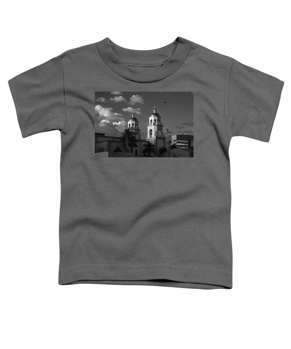 St. Augustine Cathedral Toddler T-Shirt featuring the photograph St. Augustine Cathedral Black and White by Chance Kafka