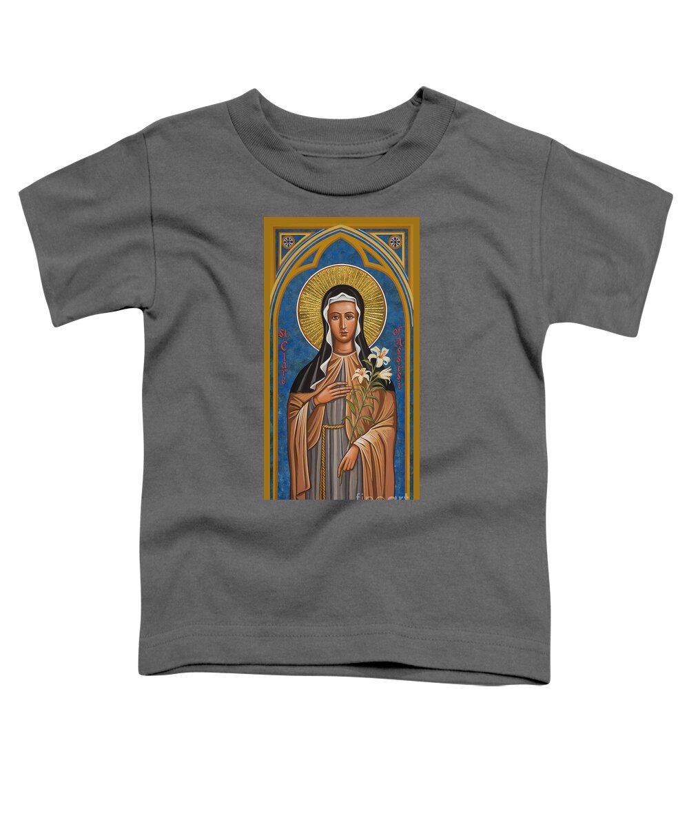 St. Clare Of Assisi Toddler T-Shirt featuring the painting St. Clare of Assisi - JCCGRB by Joan Cole