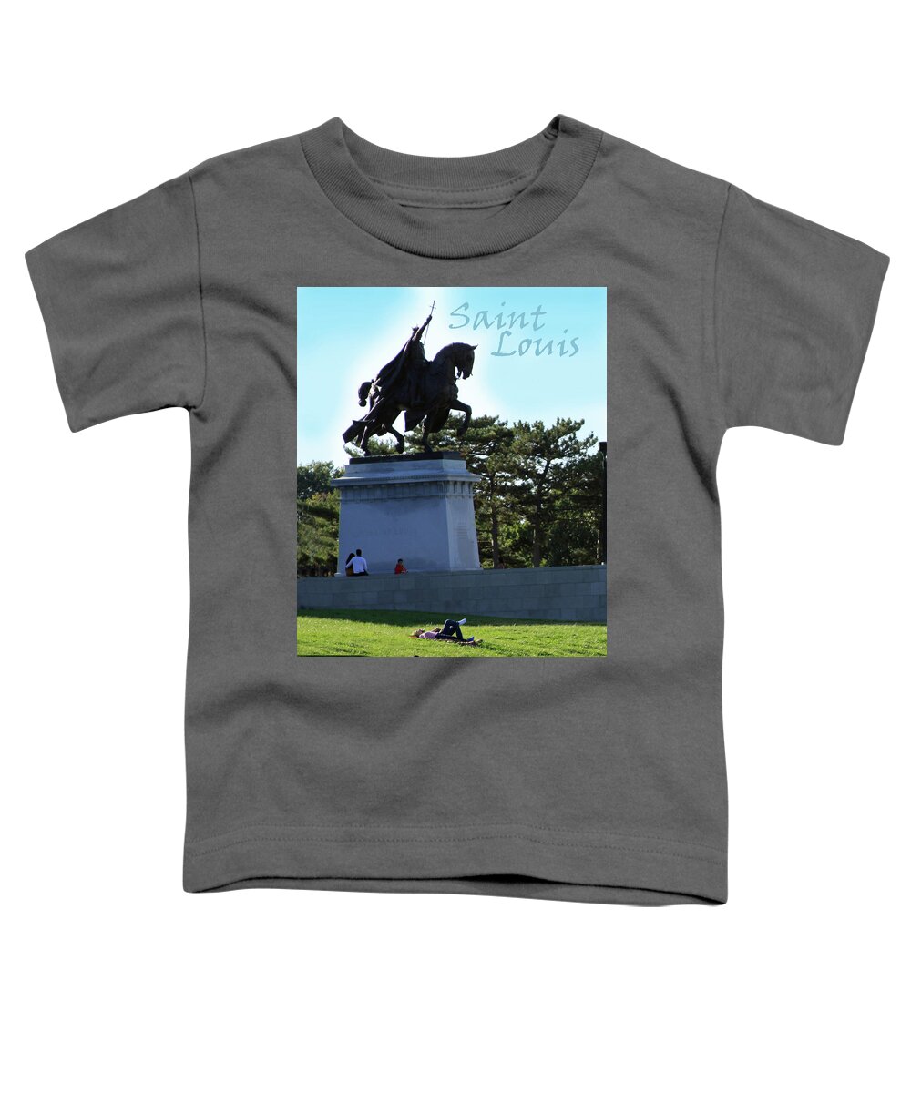 Statue Toddler T-Shirt featuring the photograph St. Louis Statue by John Lautermilch