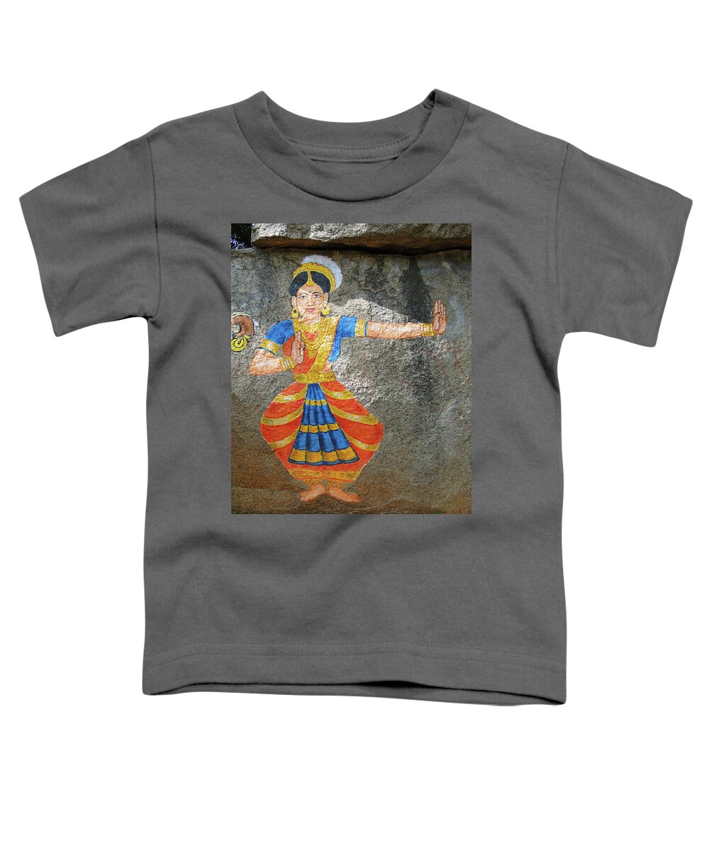Paint Toddler T-Shirt featuring the photograph Stone painting of Nautch dancing gir by Steve Estvanik