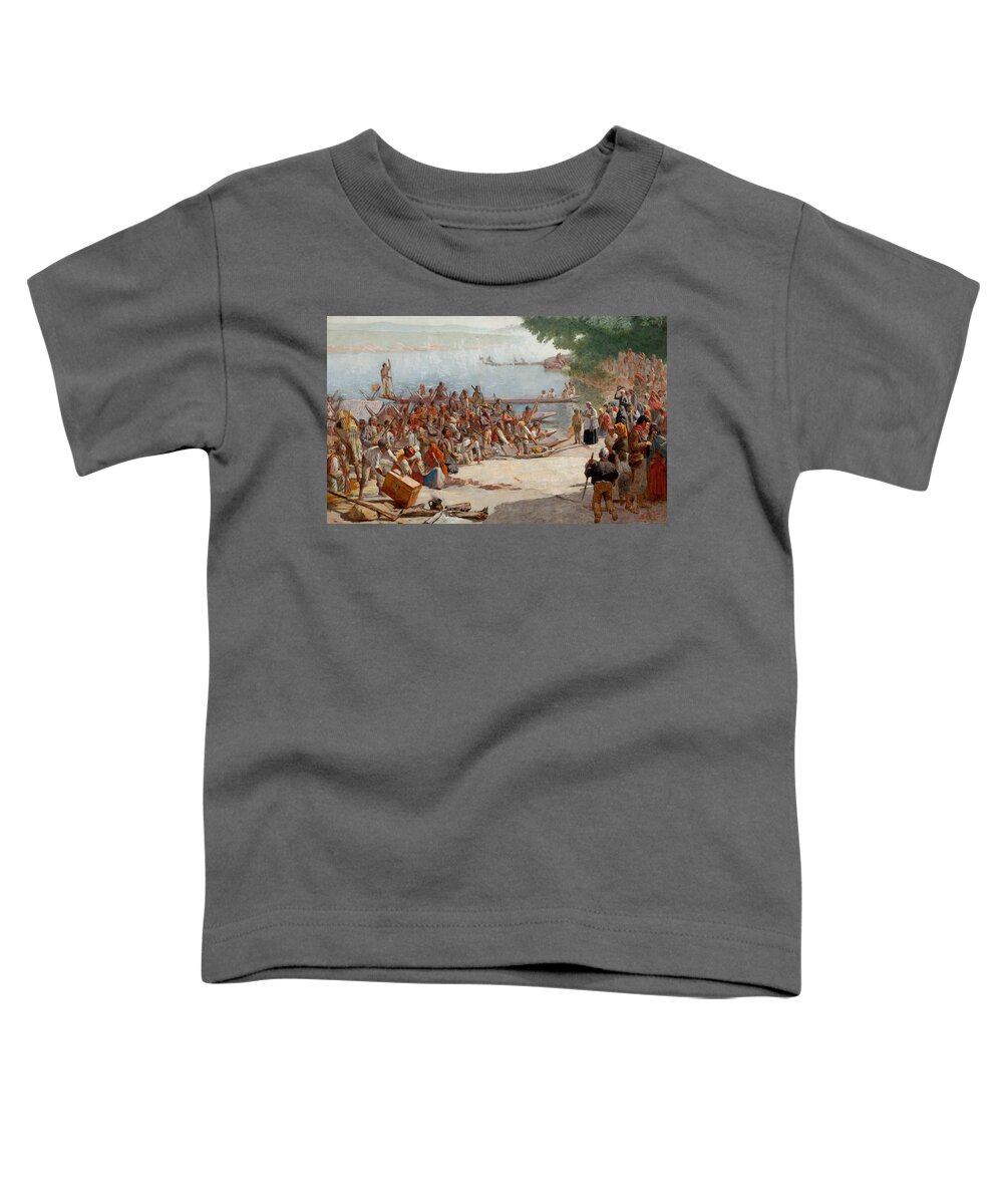 19th Century Art Toddler T-Shirt featuring the painting Study for Departure of the Moncao by Almeida Junior