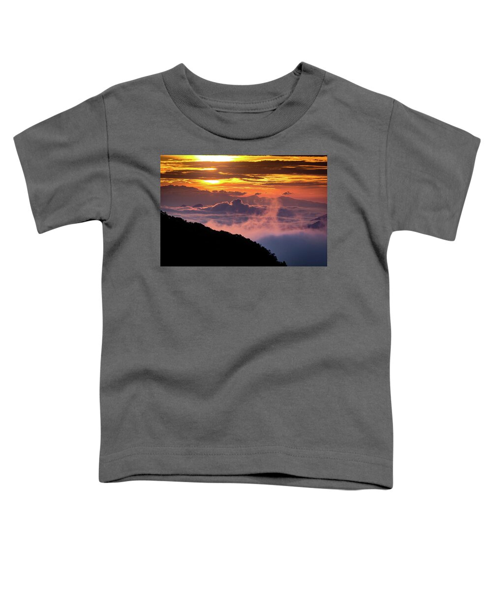 Sunrise Toddler T-Shirt featuring the photograph Sunrise above the Smokey Mountains by Randall Allen