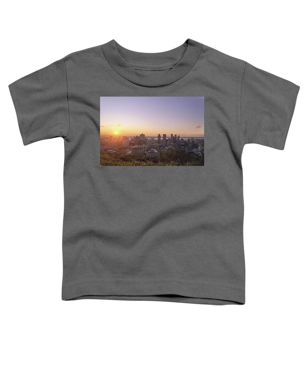 Montreal Toddler T-Shirt featuring the photograph Sunrise over Montreal by Nicole Lloyd