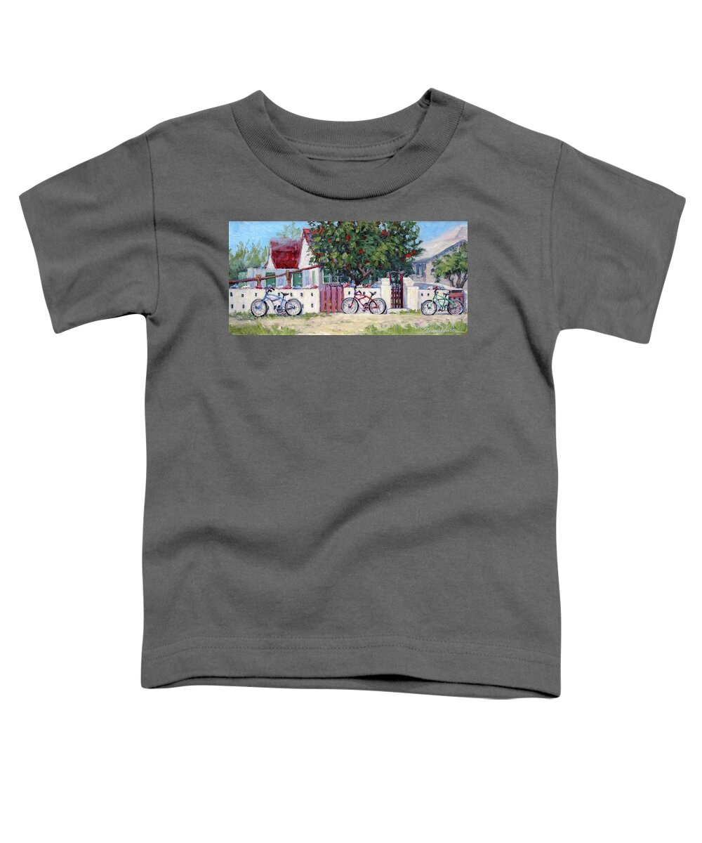 Bicycle Toddler T-Shirt featuring the painting Suppertime by L Diane Johnson