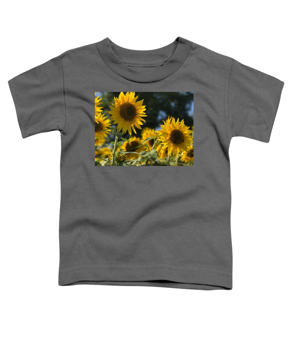 Sunflowers Toddler T-Shirt featuring the photograph Sweet Sunflowers by Lora J Wilson