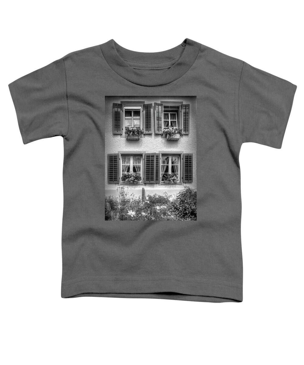 Barn Toddler T-Shirt featuring the photograph Swiss Shutters by Debra and Dave Vanderlaan