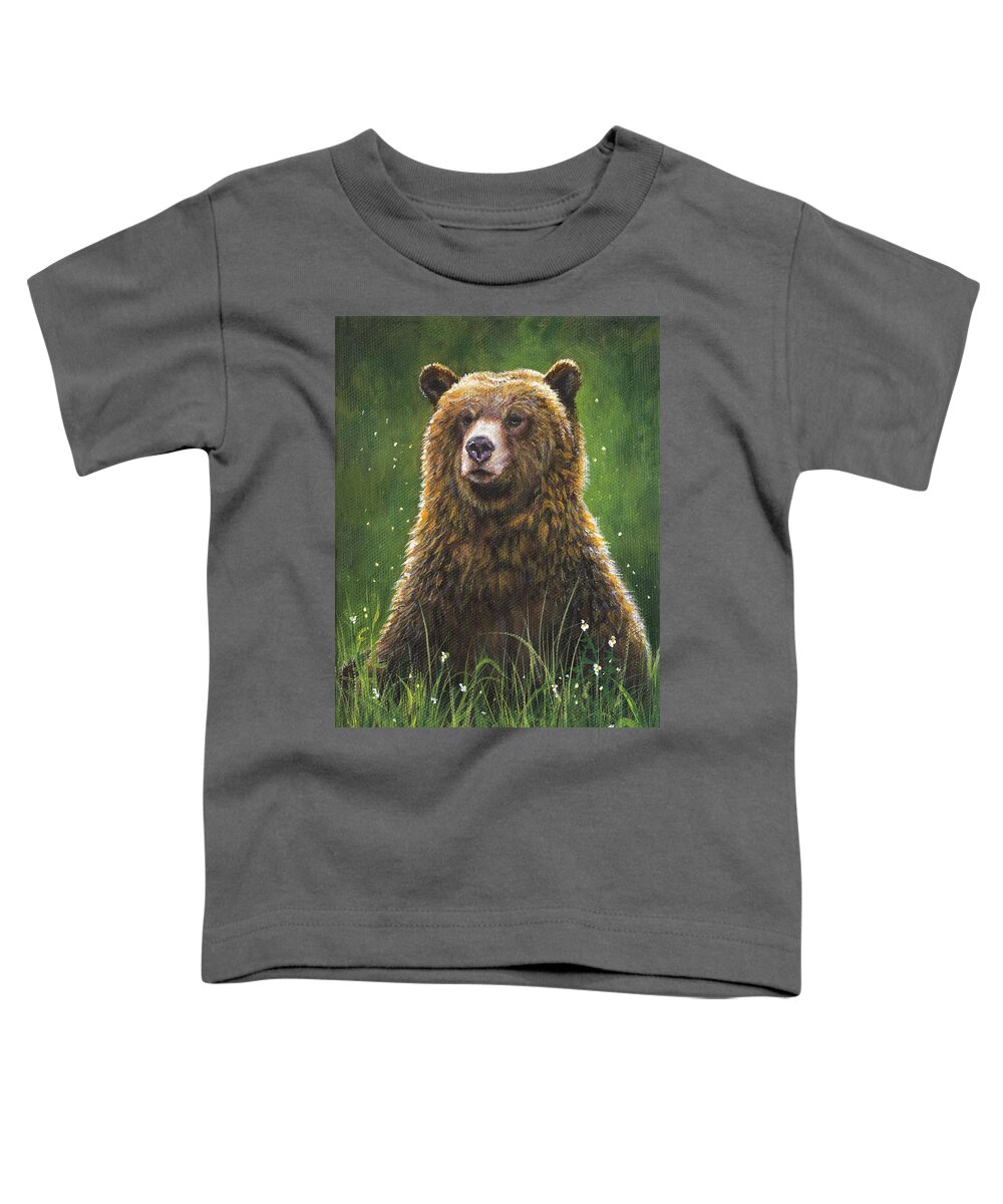 Bear Toddler T-Shirt featuring the painting Takin Five by Kim Lockman