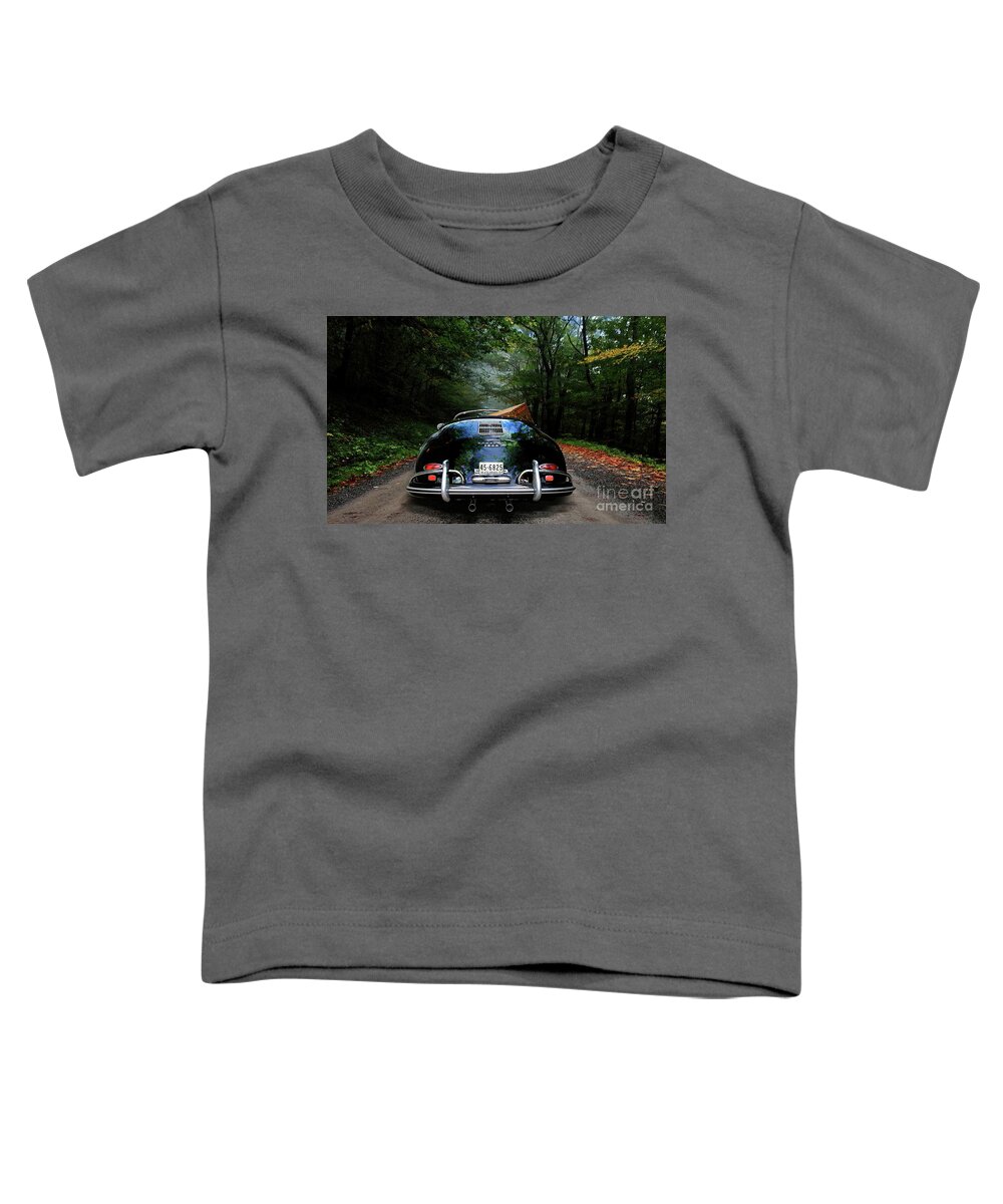 Porsche 356 Toddler T-Shirt featuring the mixed media 'Taking the scenic road way to get home.' 1958 Porsche 356A, 1600 Speedster by Thomas Pollart