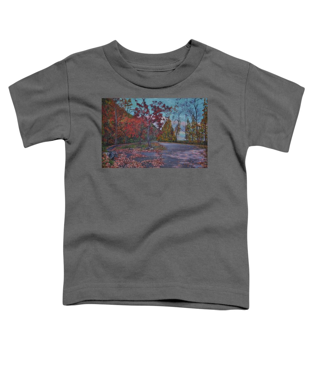 Tallman State Park Toddler T-Shirt featuring the painting Tallman Mountain by Beth Riso