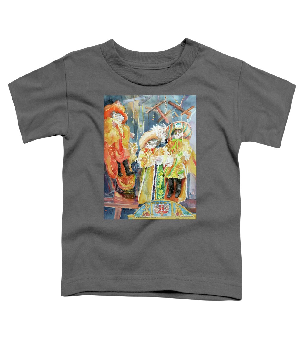Cats Toddler T-Shirt featuring the painting The Cats Will Play by Sue Kemp