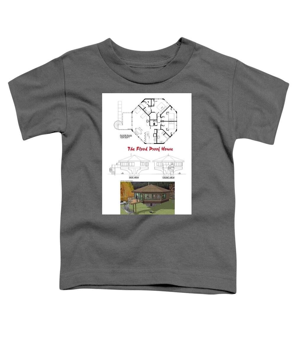 Flood Toddler T-Shirt featuring the digital art The Flood Proof House by Robert Bissett