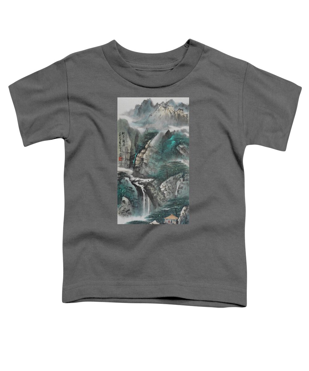 Chinese Watercolor Toddler T-Shirt featuring the painting The Four Seasons Version 1 - Summer by Jenny Sanders