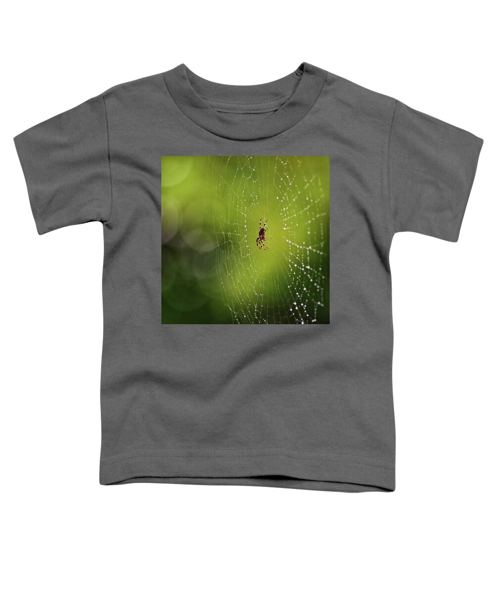 Spider Toddler T-Shirt featuring the photograph The great architect in the morning light by Tatiana Travelways