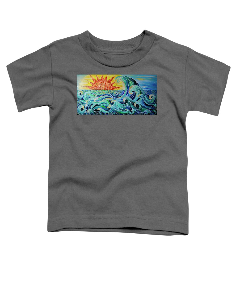 Waves Toddler T-Shirt featuring the painting The Mother Wave by Patricia Arroyo