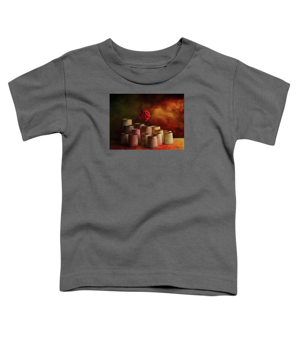 Red Toddler T-Shirt featuring the digital art The Red Rose by Cindy Collier Harris