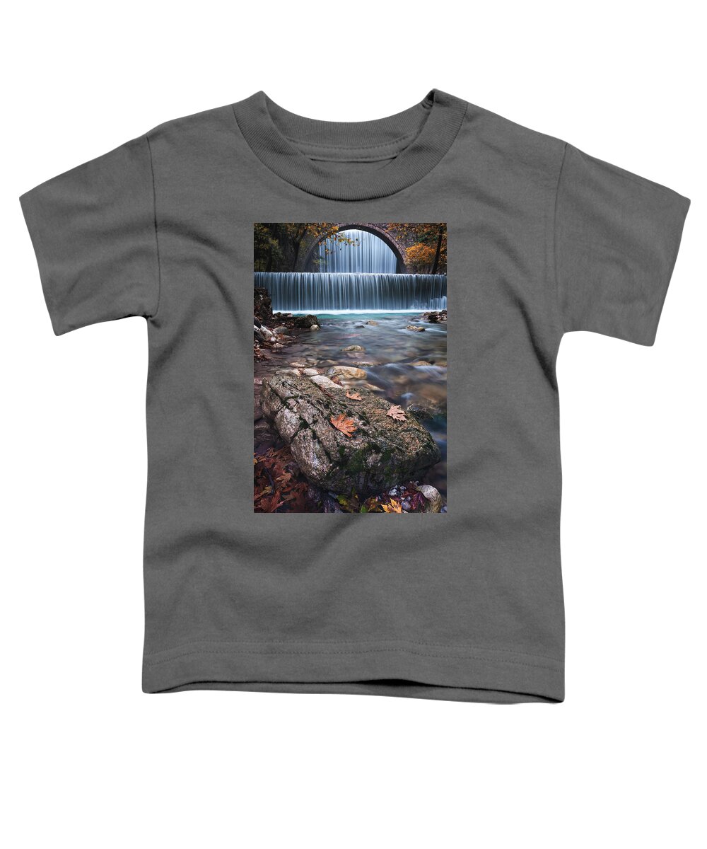 Greece Toddler T-Shirt featuring the photograph The Rock And The Water by Elias Pentikis