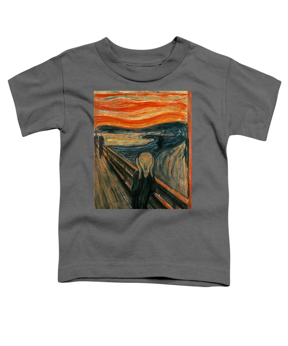 Scream Toddler T-Shirt featuring the painting The Scream by Edward Munch