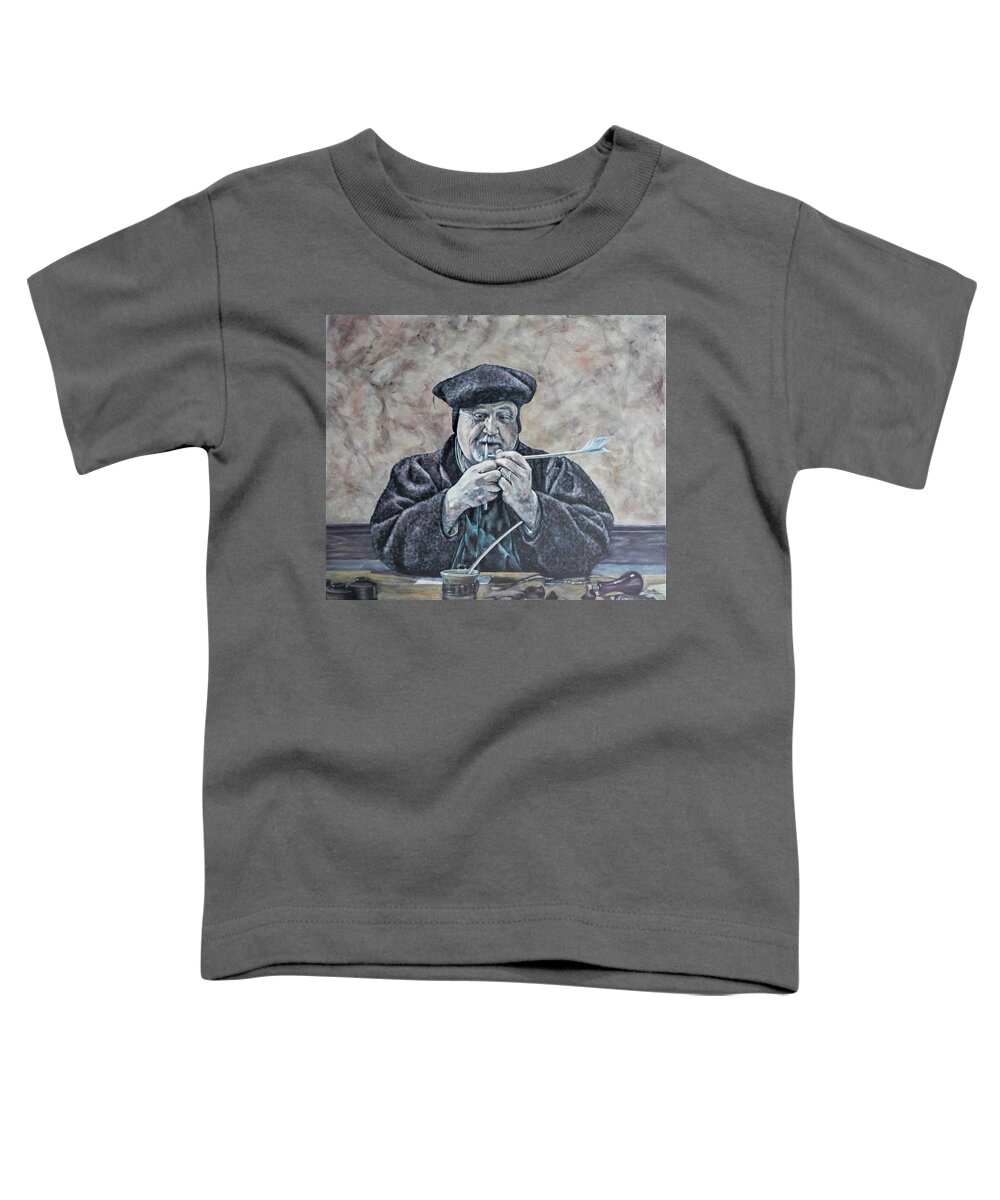 Male Toddler T-Shirt featuring the painting The Scrivener by John Neeve