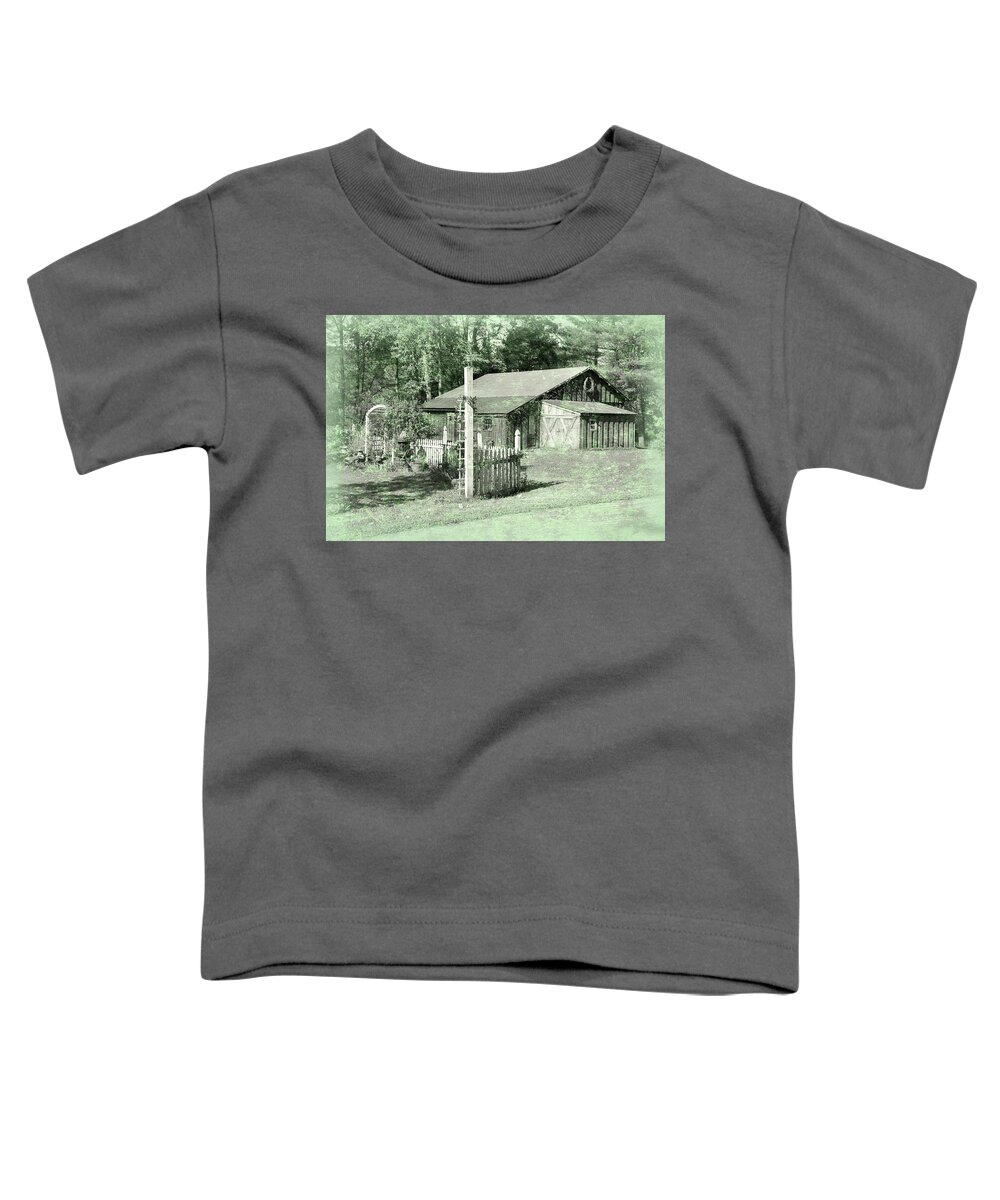 Shed Toddler T-Shirt featuring the photograph The Shed Life by Angie Tirado