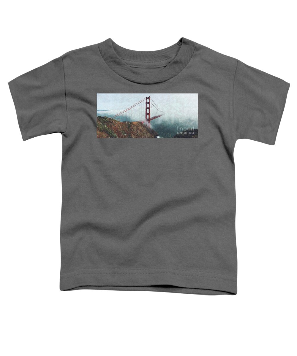 Golden Gate Bridge Toddler T-Shirt featuring the digital art The Way by Bill King