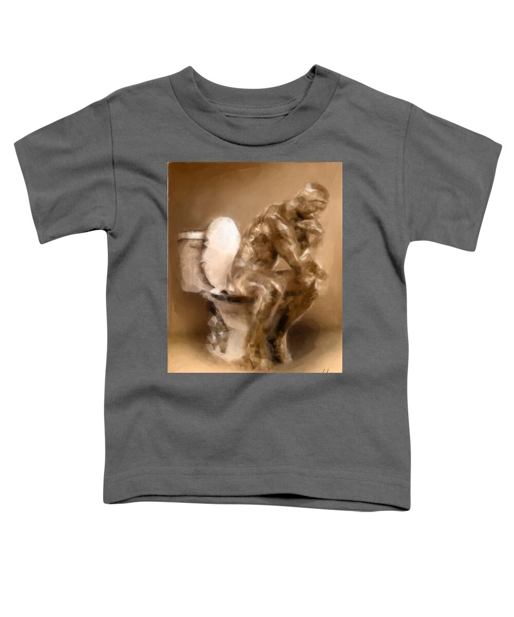 Thinker Toddler T-Shirt featuring the painting Thinker by Vart Studio