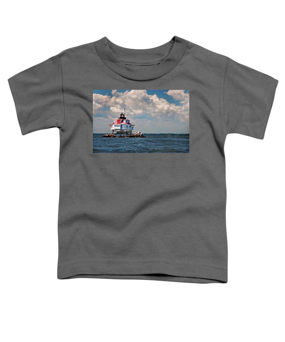 Lighthouse Toddler T-Shirt featuring the photograph Thomas Point Shoal Lighthouse by Jill Love
