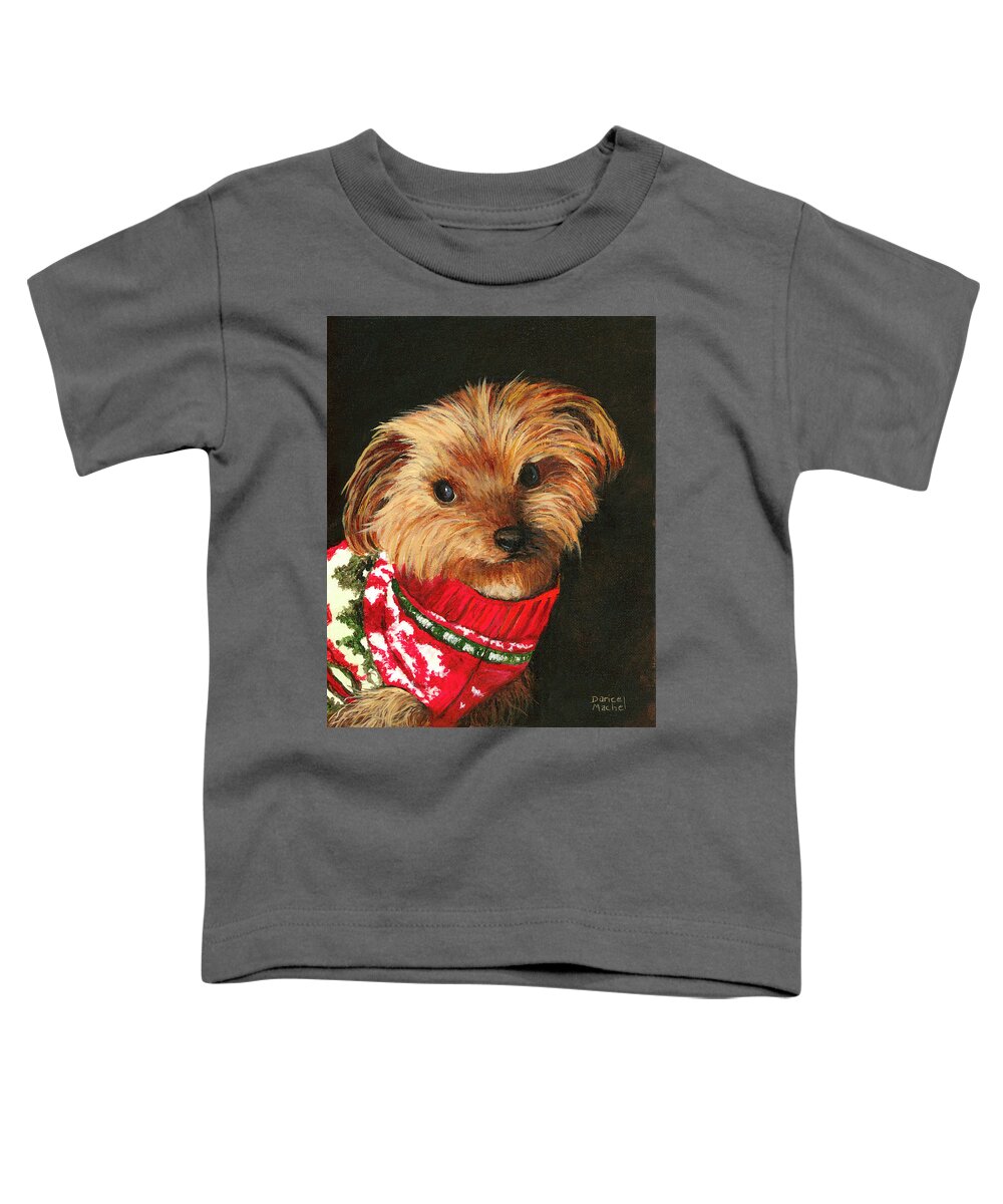 Animal Toddler T-Shirt featuring the painting Toby by Darice Machel McGuire