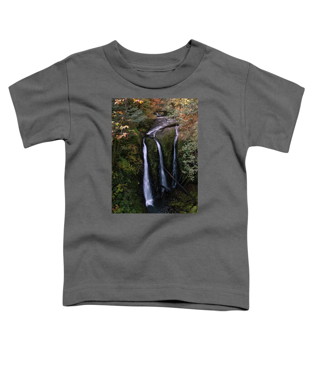 Waterfall Toddler T-Shirt featuring the photograph Triple Falls by Steven Clark