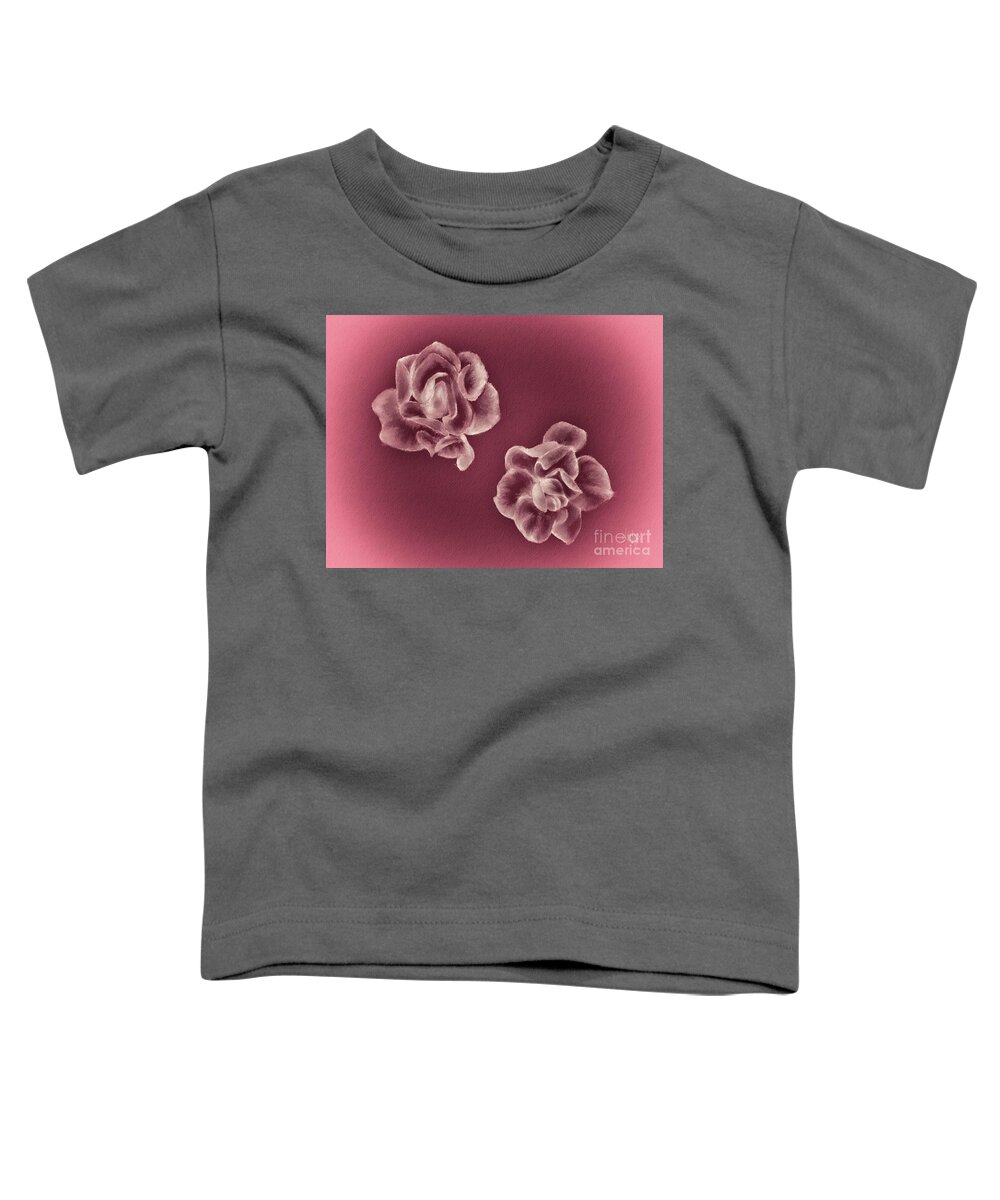 Rose Toddler T-Shirt featuring the digital art Two Roses by Lois Bryan