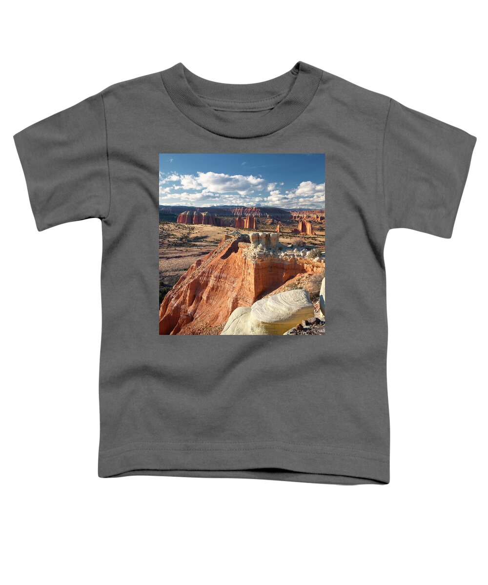 Estock Toddler T-Shirt featuring the digital art Utah, Capitol Reef National Park, Upper Cathedral Valley by Massimo Ripani