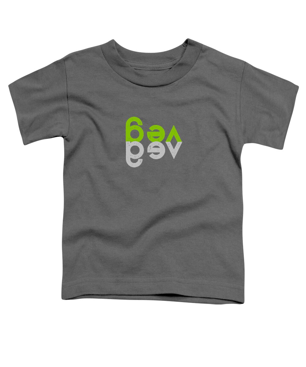  Toddler T-Shirt featuring the drawing VEG right to left - green and gray by Charlie Szoradi