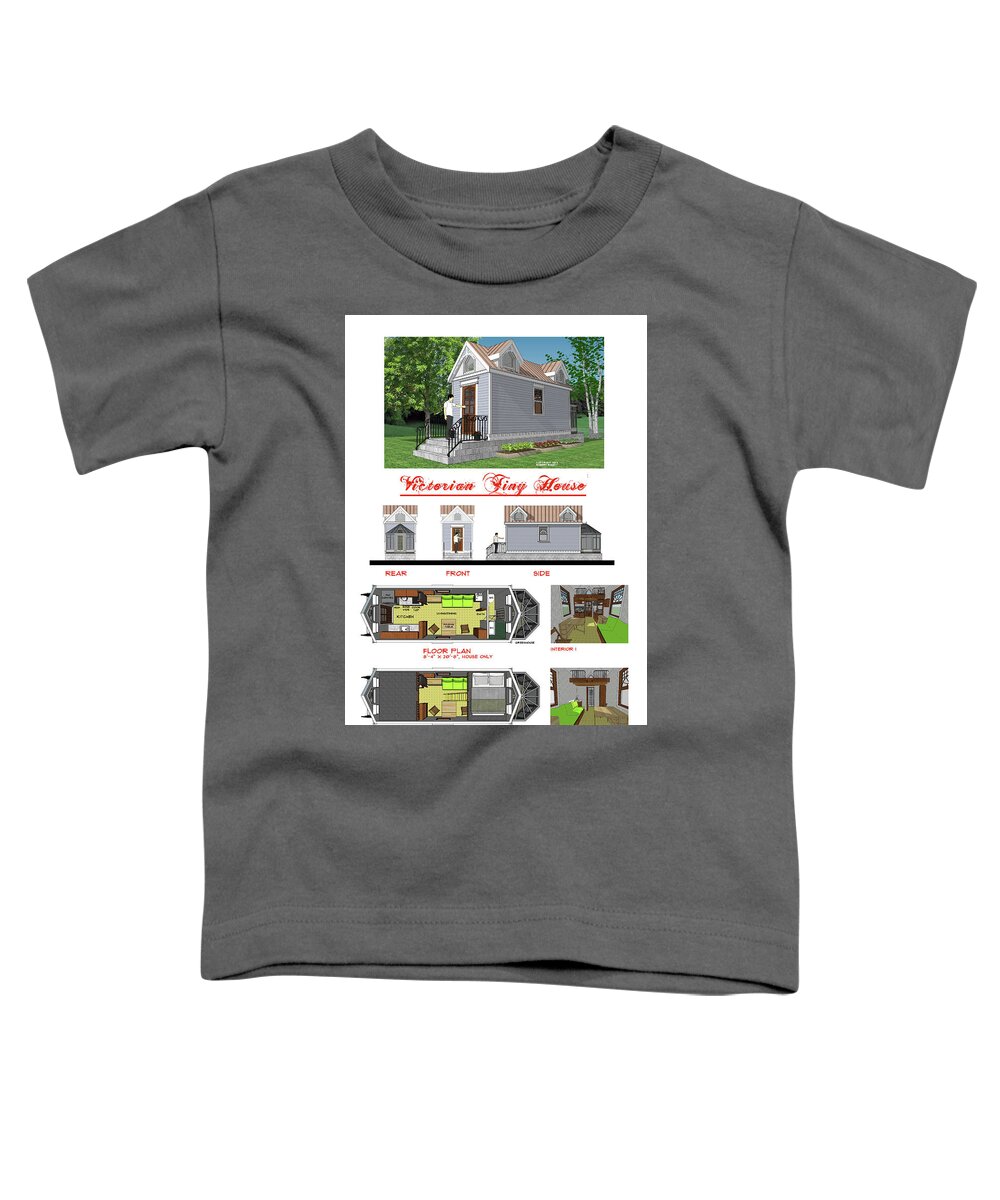 Tiny Toddler T-Shirt featuring the digital art Victorian Tiny House by Robert Bissett