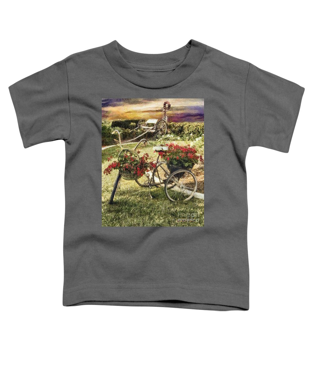 Temecula Toddler T-Shirt featuring the digital art Vintage Farm by Rhonda Strickland
