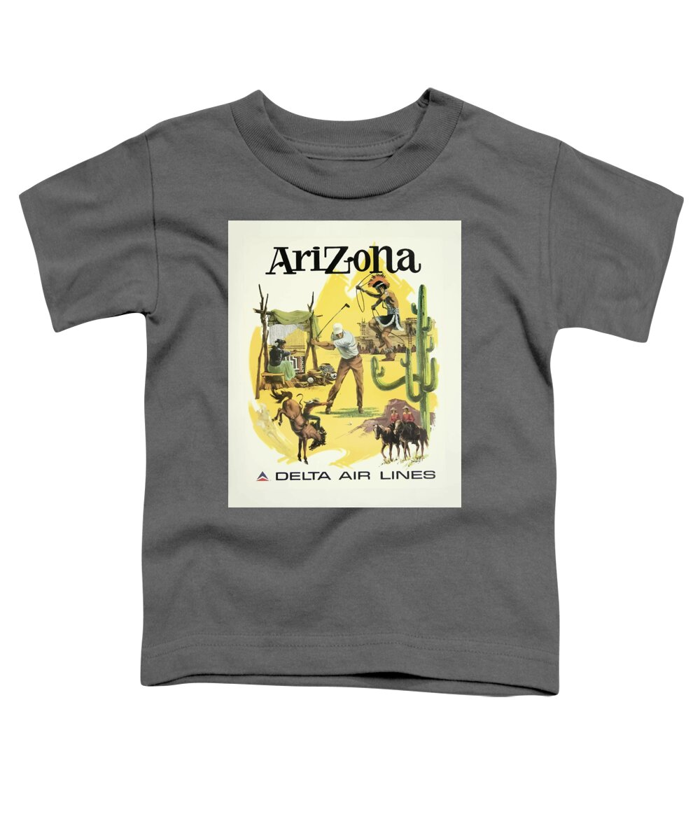 Arizona Toddler T-Shirt featuring the painting Vintage Travel Poster - Arizona by Esoterica Art Agency