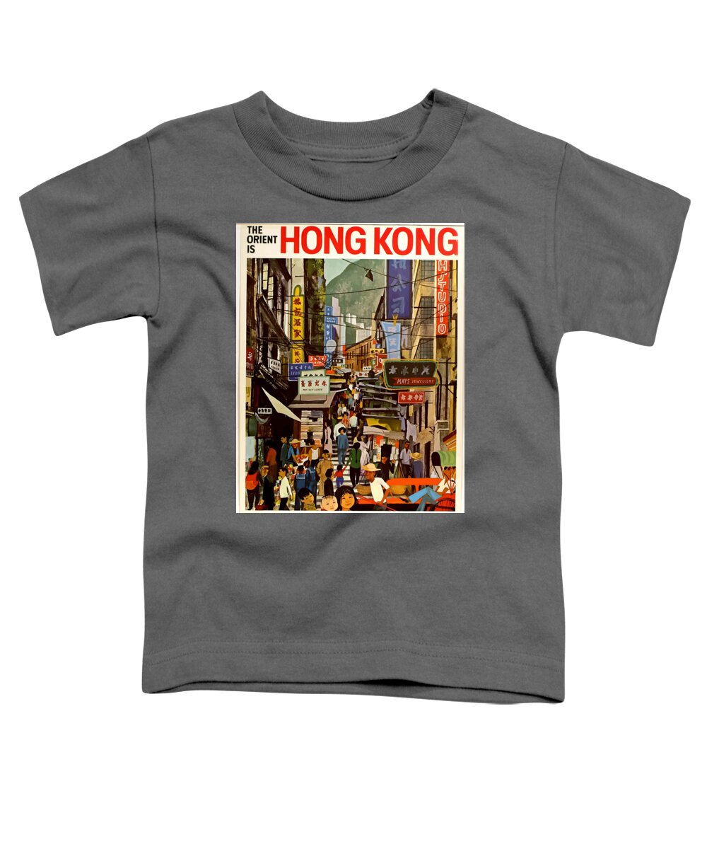 Hong Toddler T-Shirt featuring the digital art Vintage Travel Poster - Hong Kong by Esoterica Art Agency