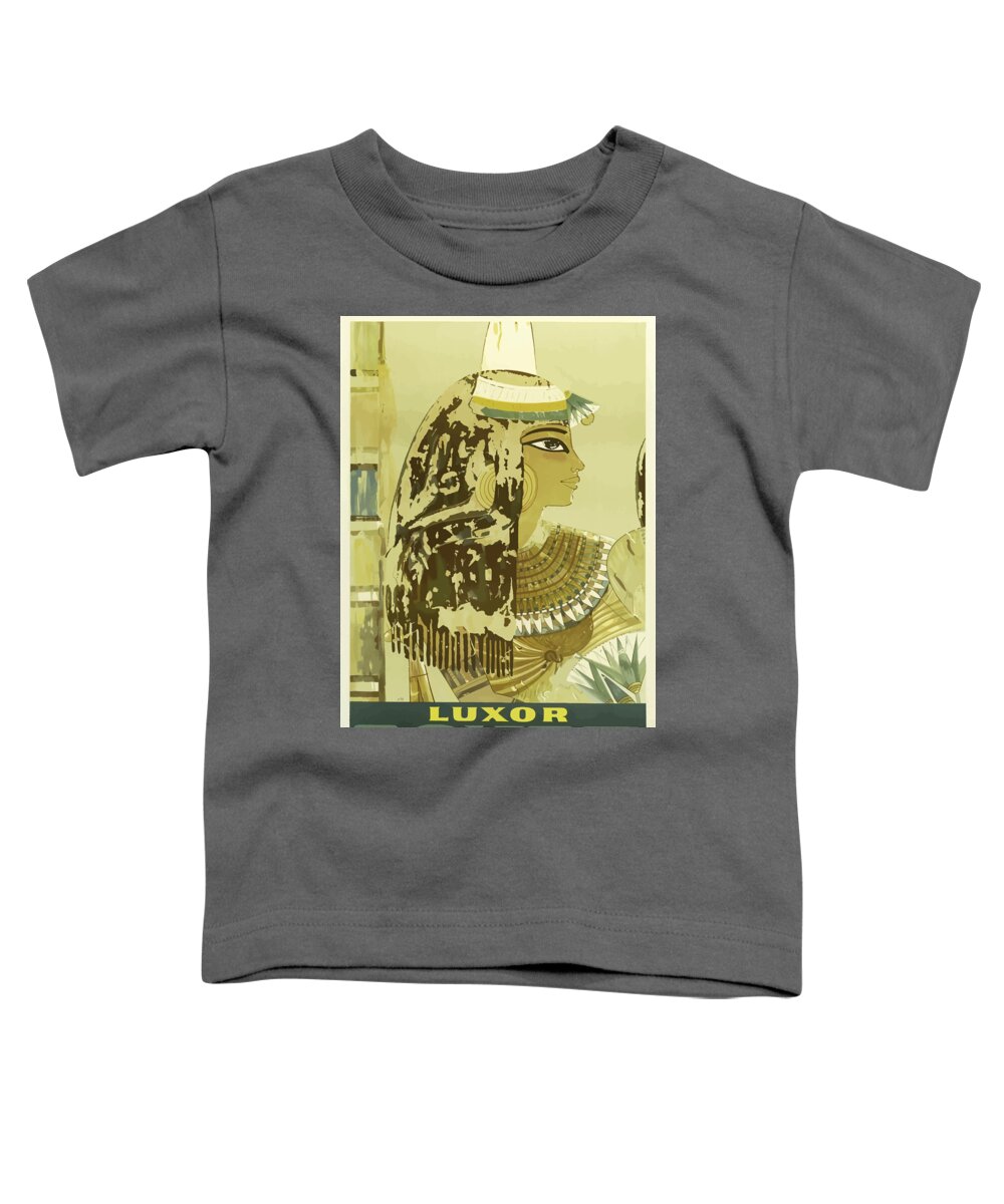Luxor Toddler T-Shirt featuring the painting Vintage Travel Poster - Luxor, Egypt by Esoterica Art Agency