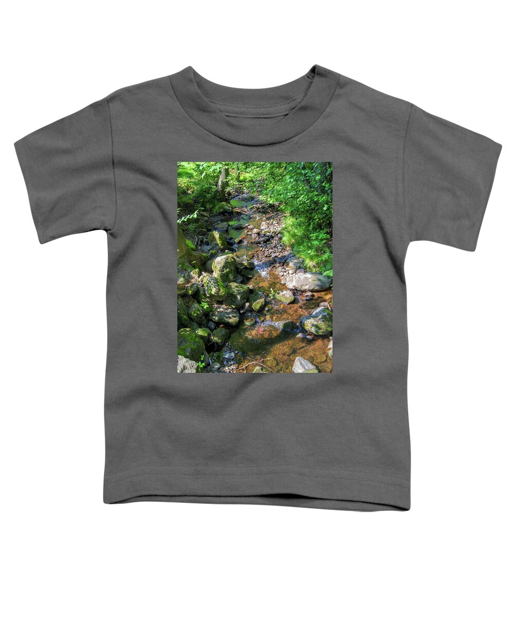Forest Toddler T-Shirt featuring the photograph Water in a forest in Vogelsberg by Sun Travels