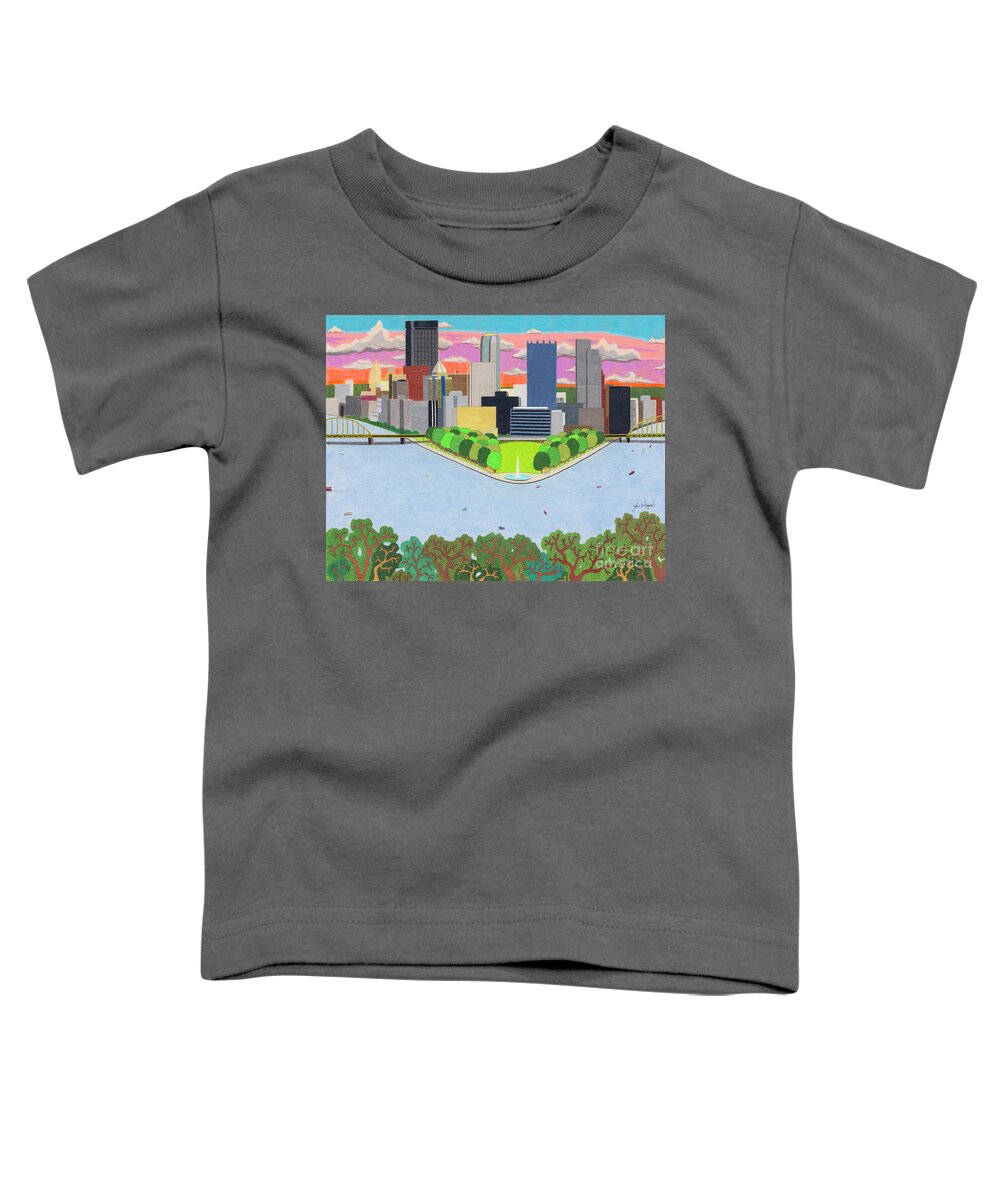 Landscape Toddler T-Shirt featuring the drawing West End Overlook by John Wiegand