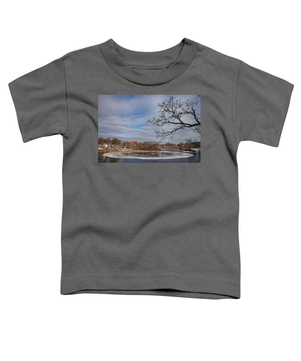 Ice Toddler T-Shirt featuring the photograph Westbrook Ice Wheel by John Meader