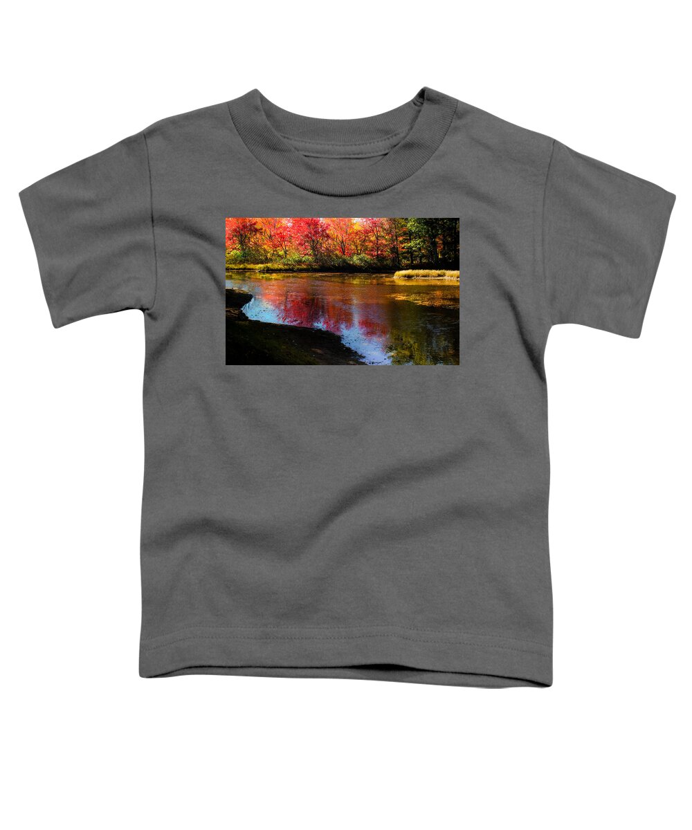 Maine Waterscapes Toddler T-Shirt featuring the photograph When Autumn Flows by Karen Wiles