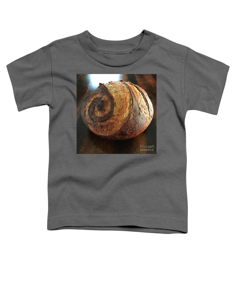 Bread Toddler T-Shirt featuring the photograph White And Rye Sourdough Spiral Set 1 by Amy E Fraser