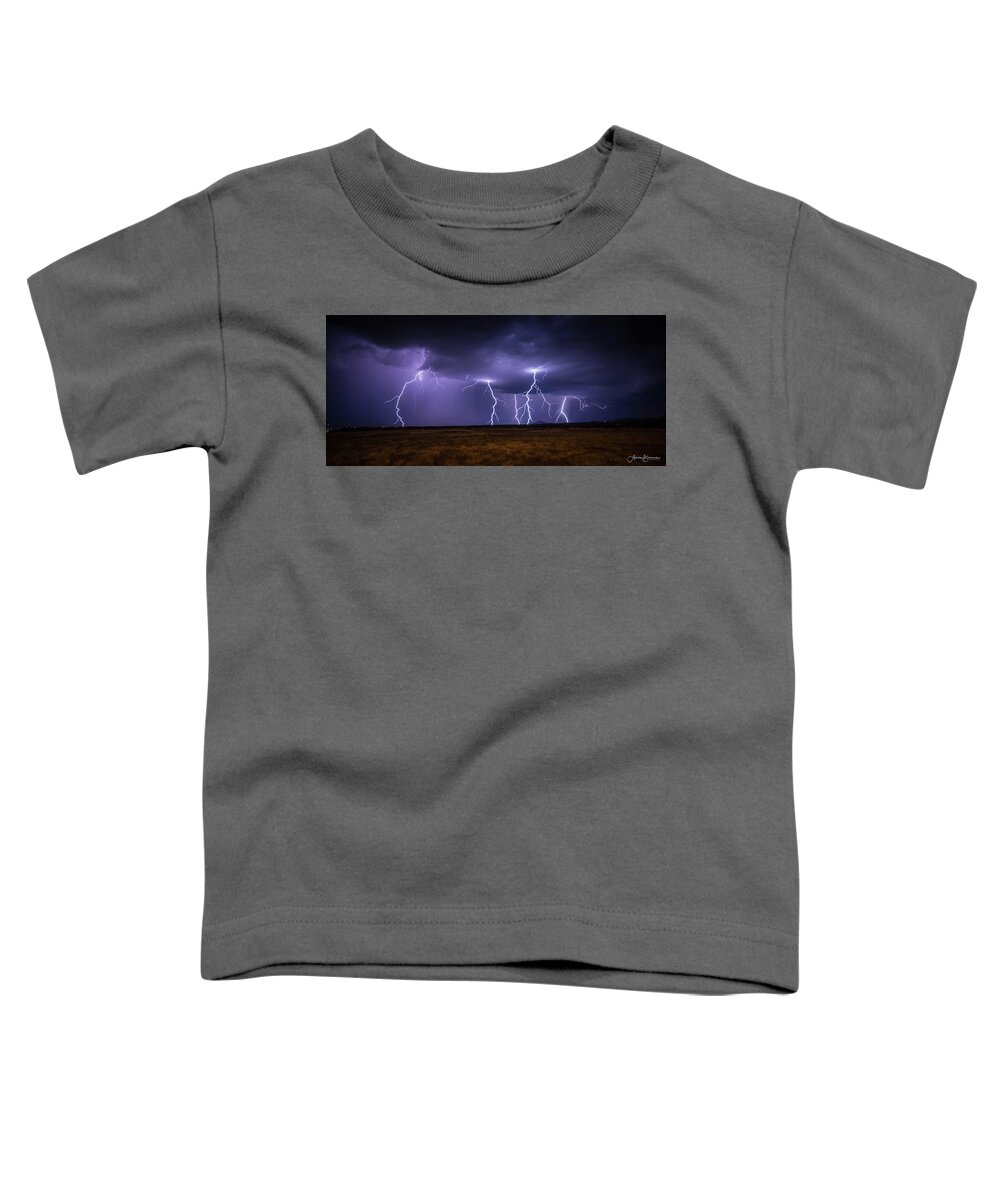 Lightning Toddler T-Shirt featuring the photograph Wicked Sky by Aaron Burrows