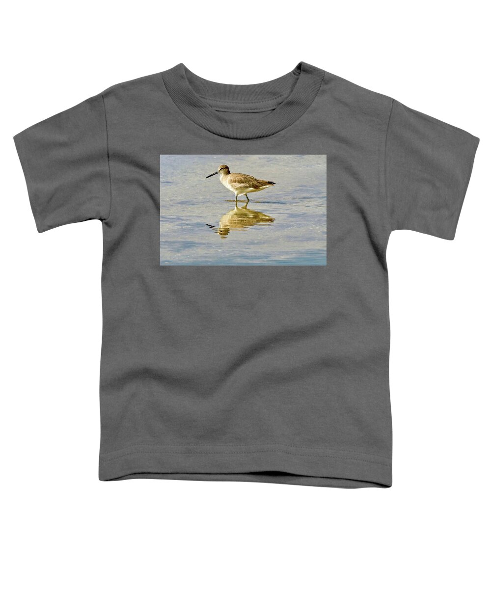 Brown Toddler T-Shirt featuring the photograph Willet by Susan Rydberg