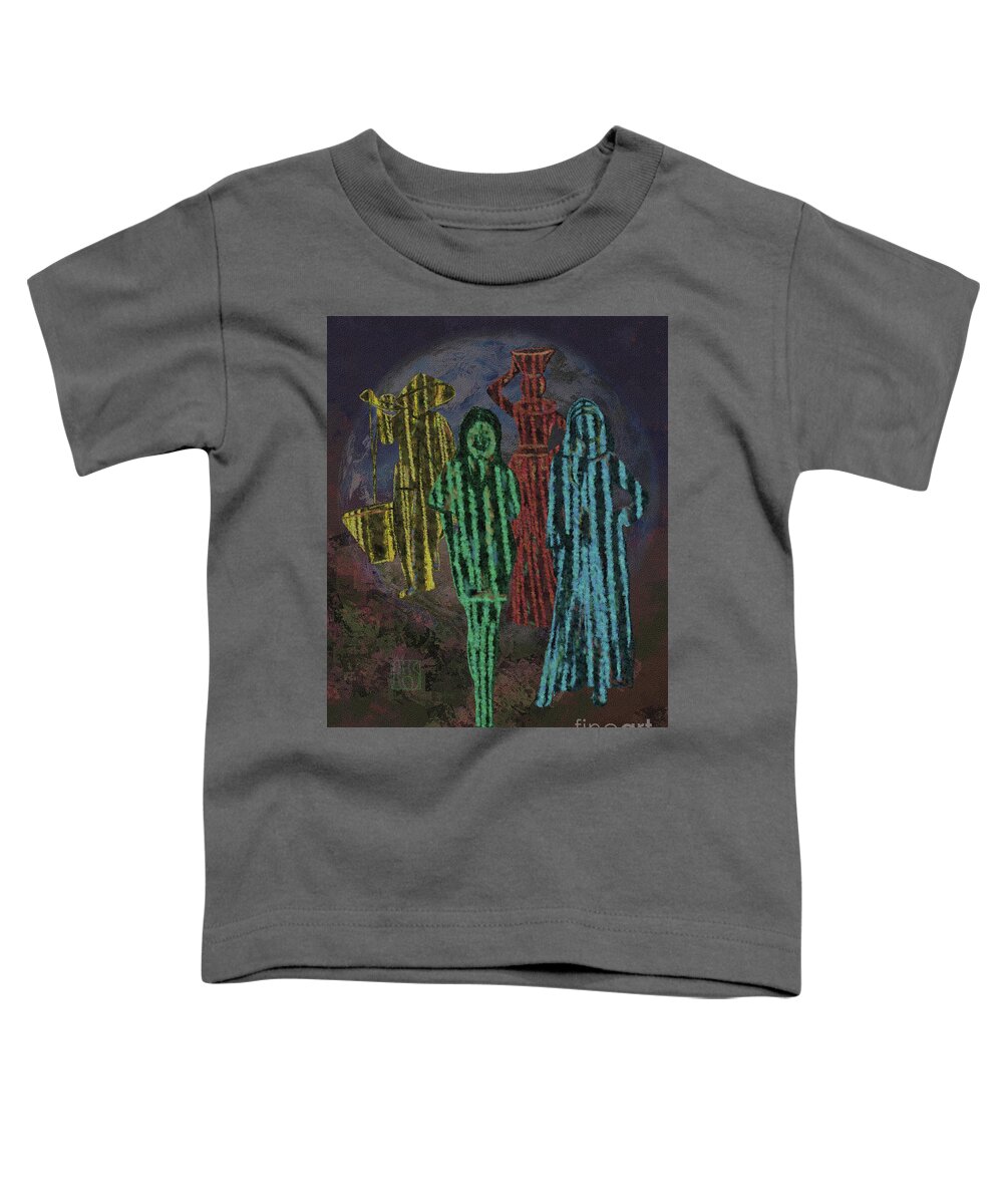 Earth Toddler T-Shirt featuring the painting Woman of the World by Horst Rosenberger