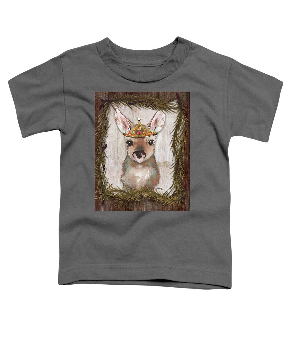 Woodland Toddler T-Shirt featuring the painting Woodland Animals I by Elizabeth Medley