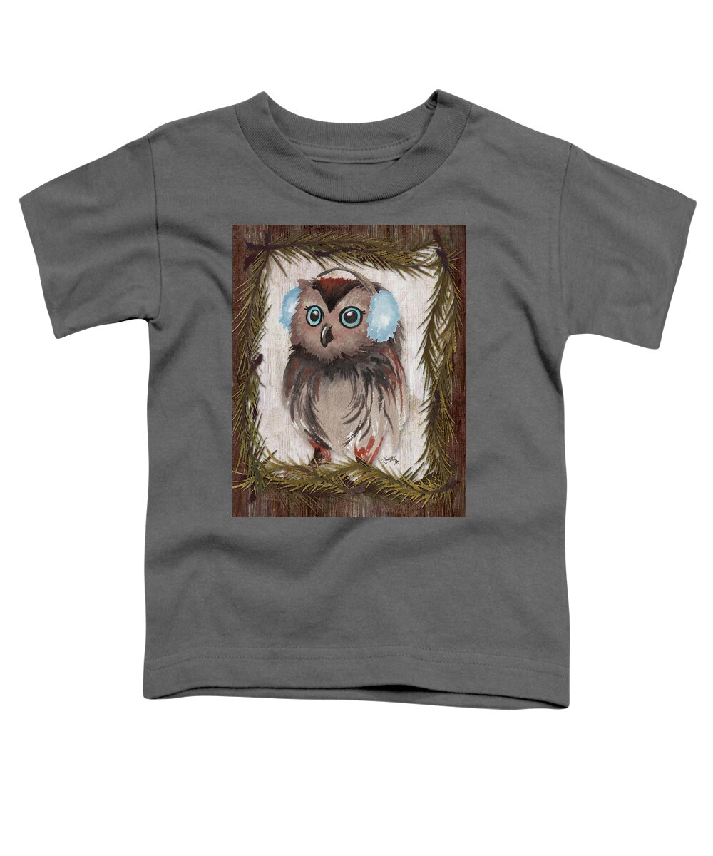 Woodland Toddler T-Shirt featuring the painting Woodland Animals Iv by Elizabeth Medley