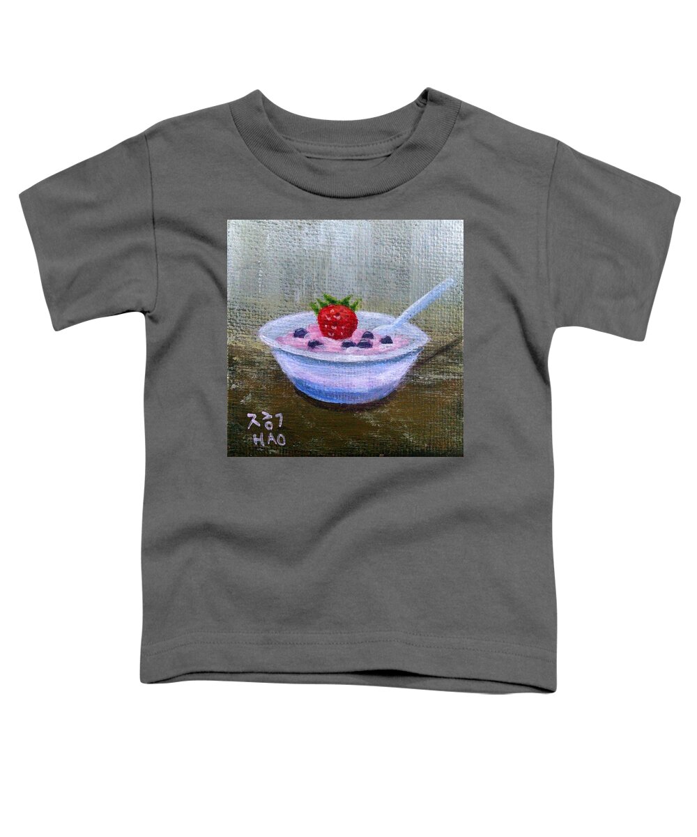 Yogurt Toddler T-Shirt featuring the painting Yogurt by Helian Cornwell