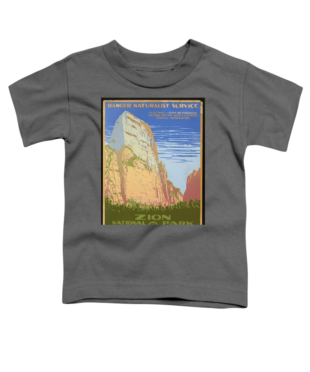 Zion National Park Toddler T-Shirt featuring the photograph Zion National Park Ranger Naturalist Service Vintage Poster by Mark Kiver