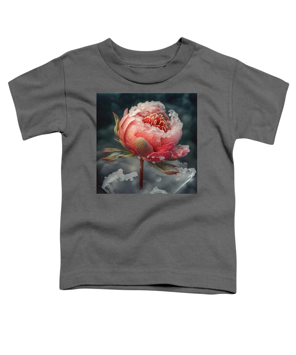 Peony Toddler T-Shirt featuring the digital art Against all odds #2 by Zina Zinchik